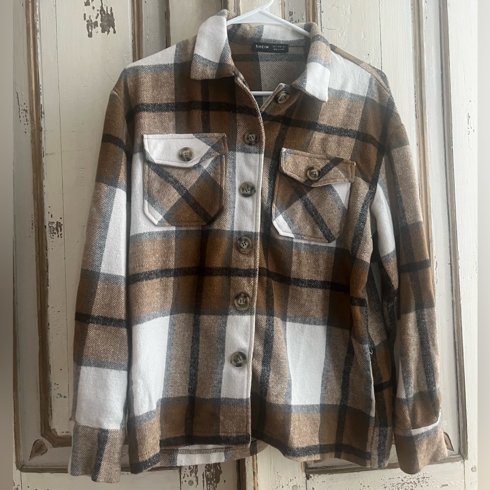 SHEIN Plaid Shacket